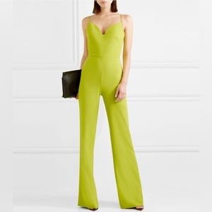 Brandon Maxwell lime green sweetheart neck jumpsuit 2-4